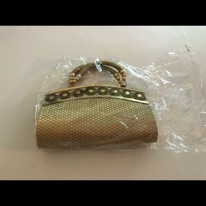 Never used formal gold clutch
